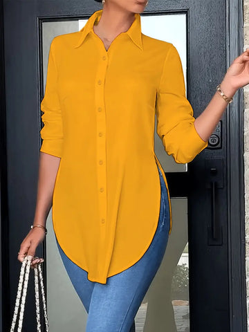 Women'S Slim Fit Long Sleeve Button-Up Shirt