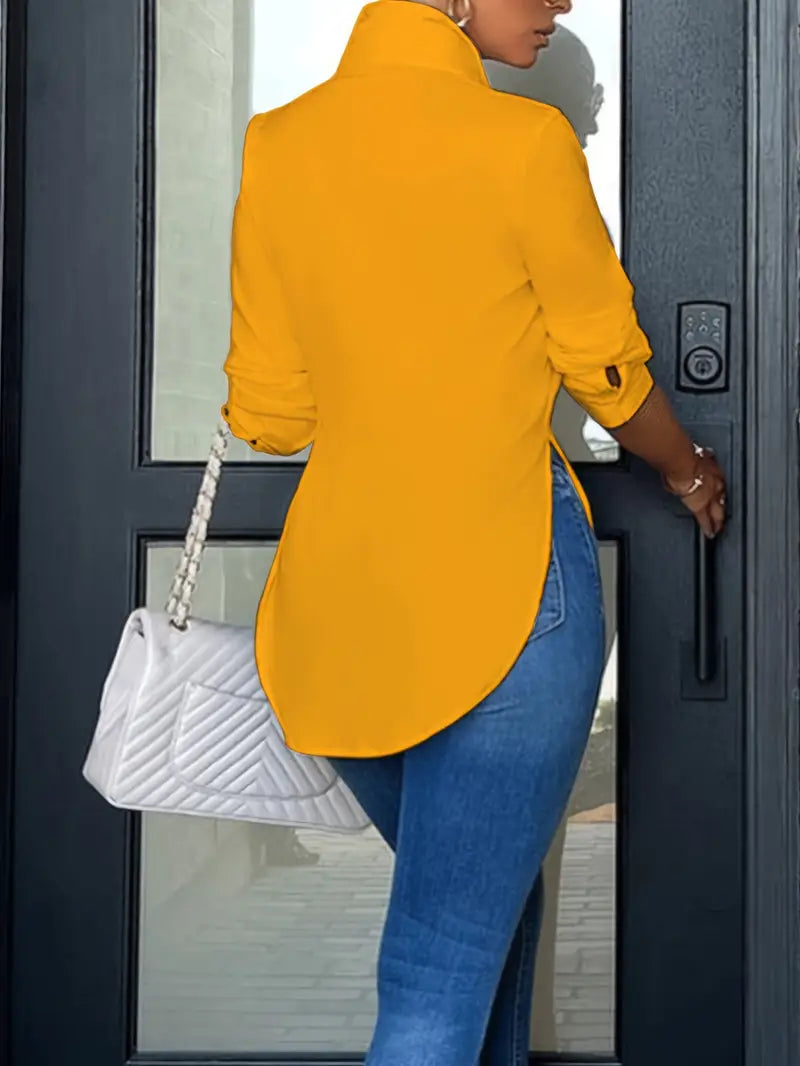 Women'S Slim Fit Long Sleeve Button-Up Shirt