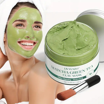 1pc Deep Cleansing Purifying Green Tea Facial Mask - Volcanic Mud Face Mask for Deep Washing