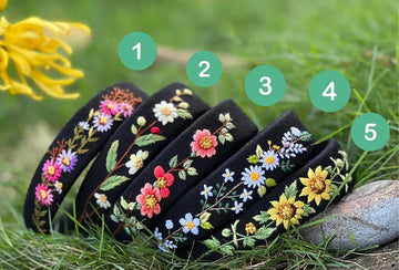 Floral Embroidered Headband Cute Embroidery Hairband