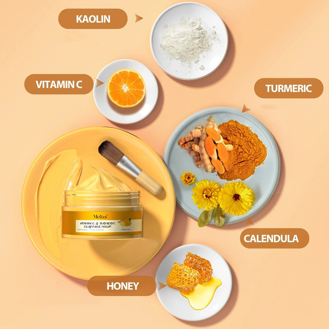 120g turmeric Vitamin C Cleansing Mask Turmeric Mud Mask Deep Cleansing