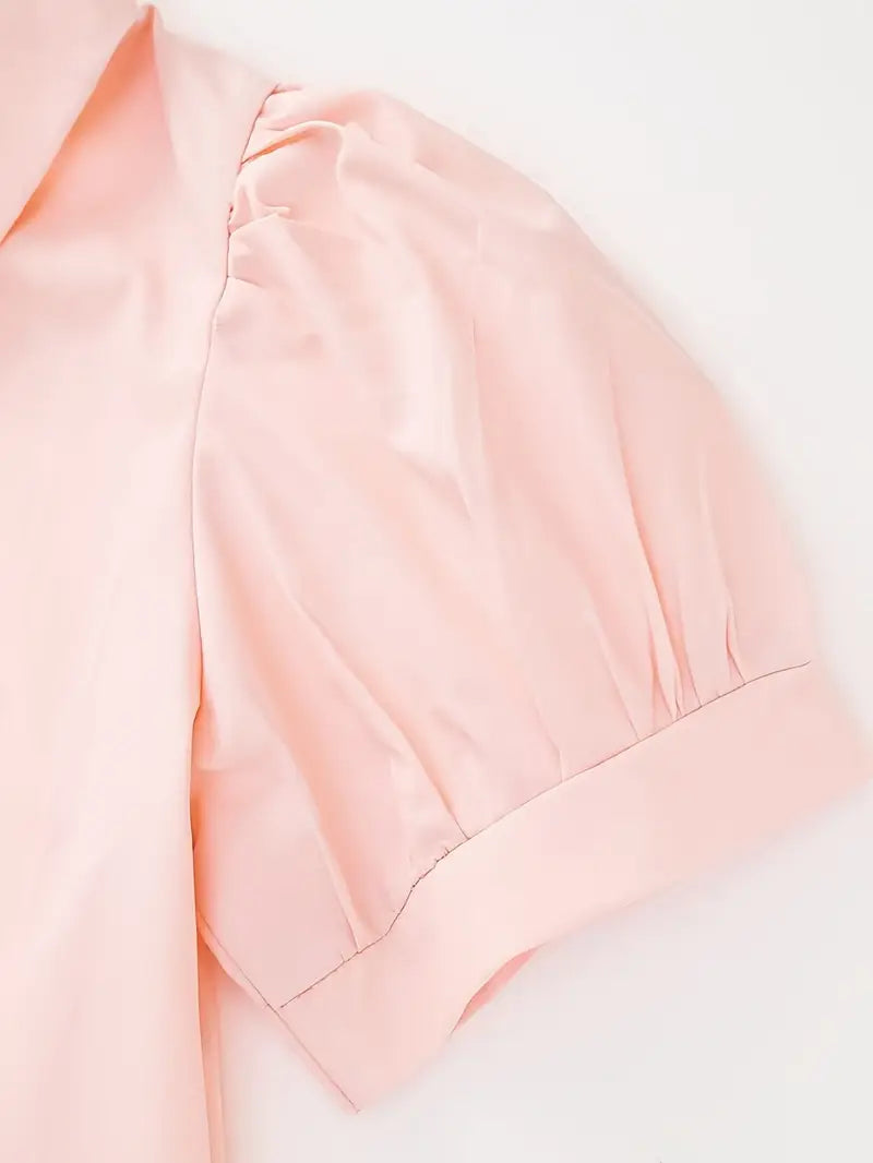 New Summer Collection Cute Asymmetrical Pleated Shirt Dress