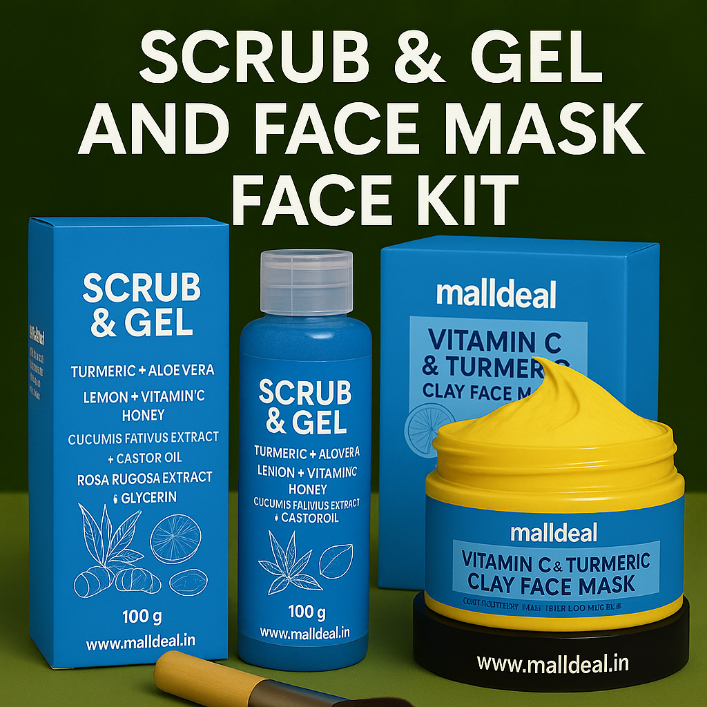 100 % Pure Natural Ingredient - 100gm Scrub & Gel and 120gm Face Pack