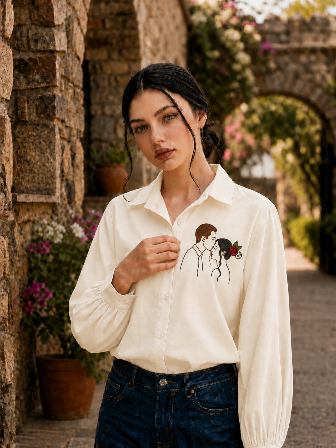 Embroidered Rayon Viscose Shirt