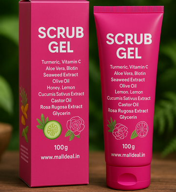 Turmeric & Lemon, Aloe Vera Scrub Gel 100g Moisturizing Care, Skin Brightening, Travel-Friendly Size