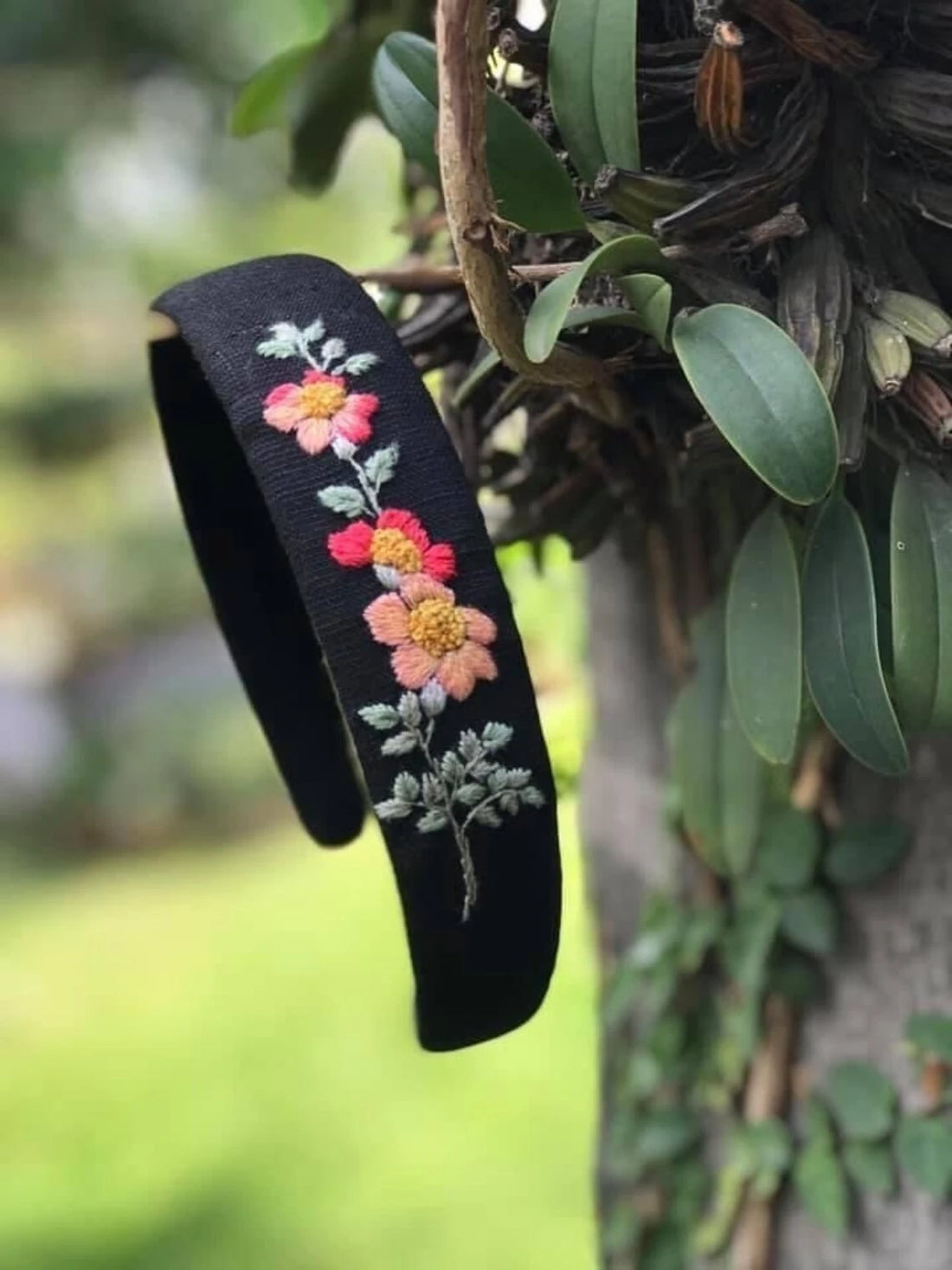 Floral Embroidered Headband  Cute Embroidery Hairband